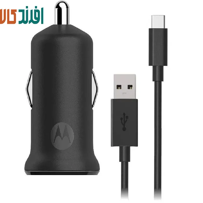 فغتفغ8 شارژر فندکی موتورولا مدل Turbo Power 18 به همراه کابل تبدیل USB-C - Image 1