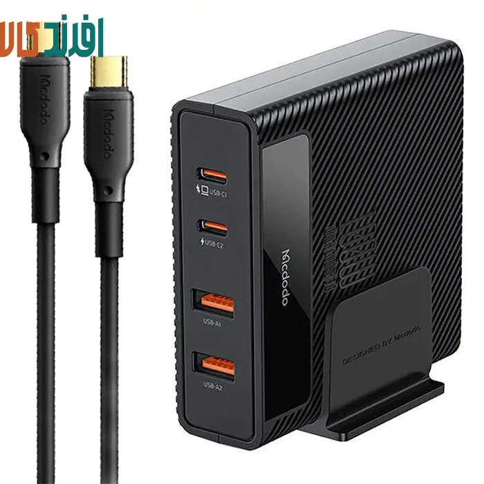 فقا12قت8 شارژر دیواری فست شارژ مک دودو مدل CH-1802 با توان 100 وات همراه کابل تبدیل تایپ سی و کابل AC - Image 1